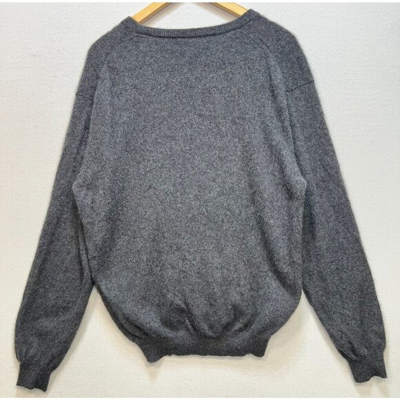 Club Room Men's Cashmere V Neck Pullover Sweater Knit Long Sleeve Size XL Gray - Picture 2 of 11